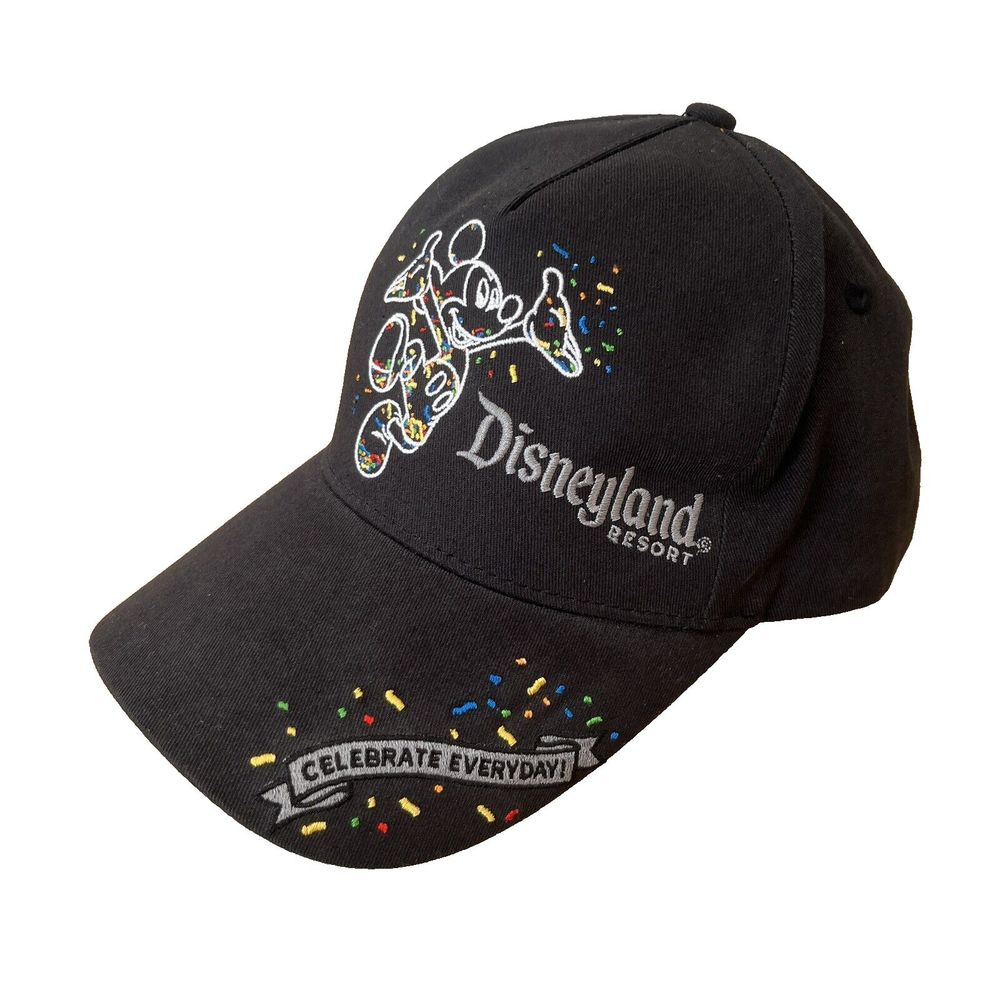 Disney Mickey Mouse Black Colorful Embroidered Adjustable Snapback Hat Cap
